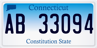 CT license plate AB33094