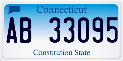 CT license plate AB33095