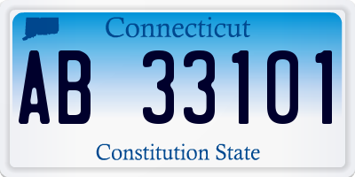 CT license plate AB33101