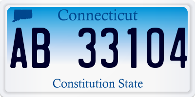 CT license plate AB33104