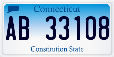 CT license plate AB33108