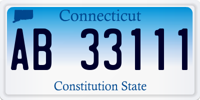 CT license plate AB33111