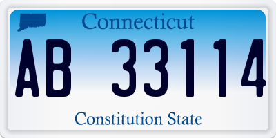 CT license plate AB33114