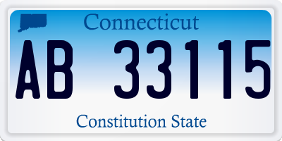 CT license plate AB33115