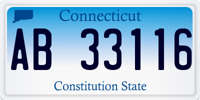 CT license plate AB33116