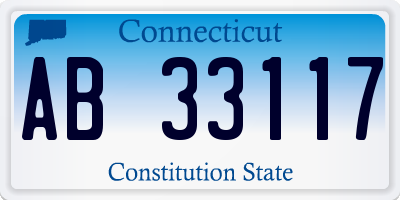 CT license plate AB33117
