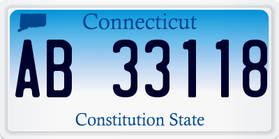 CT license plate AB33118