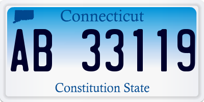CT license plate AB33119