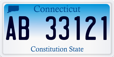 CT license plate AB33121