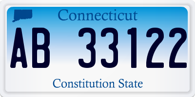 CT license plate AB33122