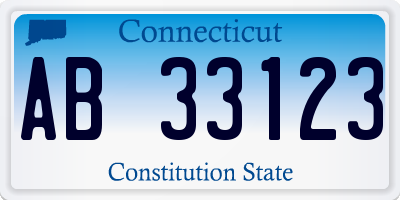 CT license plate AB33123