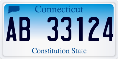 CT license plate AB33124