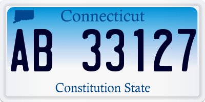 CT license plate AB33127