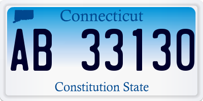 CT license plate AB33130