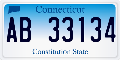 CT license plate AB33134