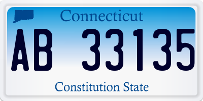CT license plate AB33135
