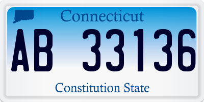 CT license plate AB33136
