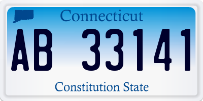 CT license plate AB33141