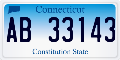 CT license plate AB33143