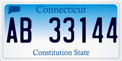 CT license plate AB33144