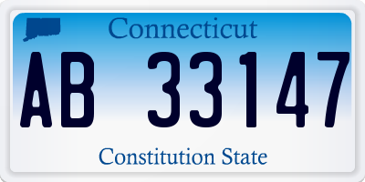 CT license plate AB33147