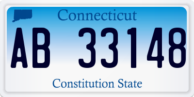 CT license plate AB33148