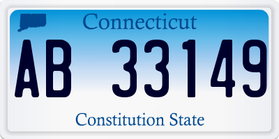 CT license plate AB33149