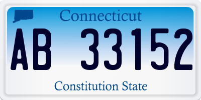 CT license plate AB33152