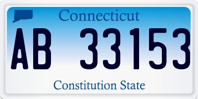 CT license plate AB33153