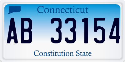 CT license plate AB33154