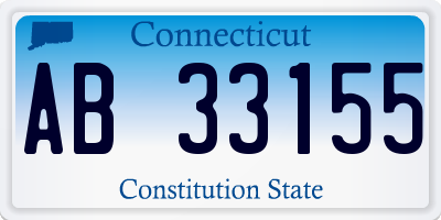 CT license plate AB33155