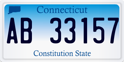 CT license plate AB33157