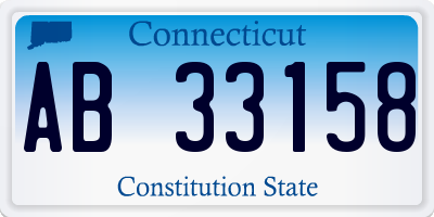 CT license plate AB33158