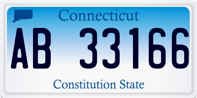 CT license plate AB33166