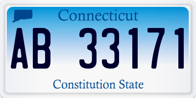 CT license plate AB33171