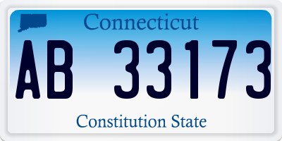 CT license plate AB33173