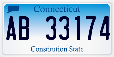 CT license plate AB33174