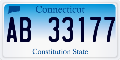 CT license plate AB33177