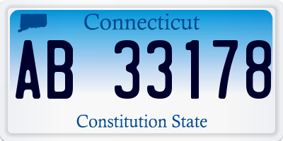 CT license plate AB33178