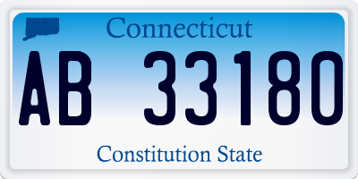 CT license plate AB33180