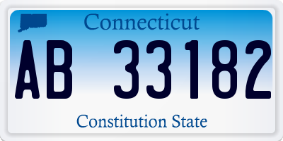 CT license plate AB33182