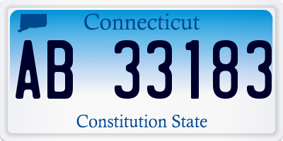 CT license plate AB33183