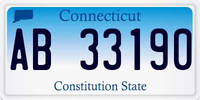 CT license plate AB33190