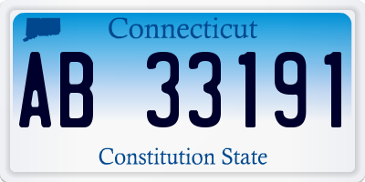 CT license plate AB33191