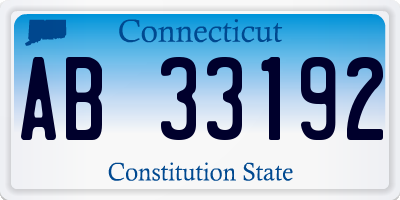 CT license plate AB33192
