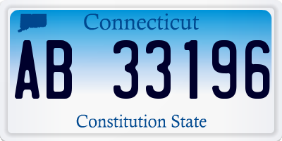 CT license plate AB33196