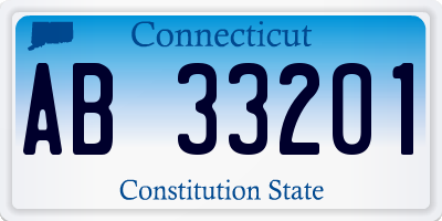 CT license plate AB33201