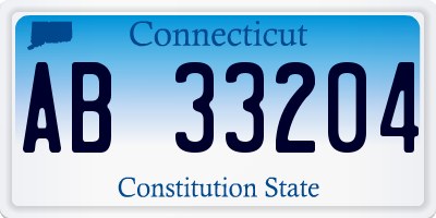 CT license plate AB33204