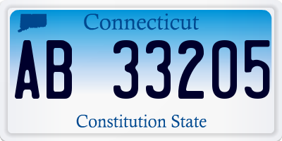 CT license plate AB33205