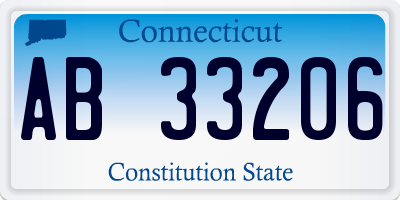 CT license plate AB33206